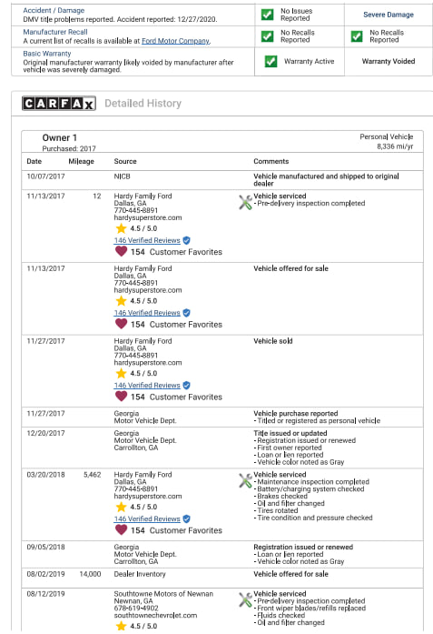 Carfax Report 2