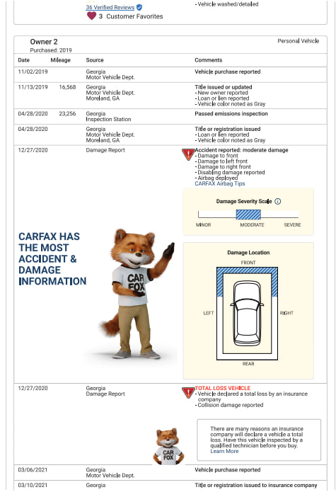 Carfax Report 3